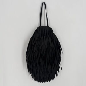 Cos Fringed Framed Structure Clutch Black Bag